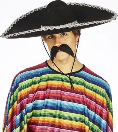 Sombrero Meksika Şapkası Gümüş Şeritli Yetişkin Boy