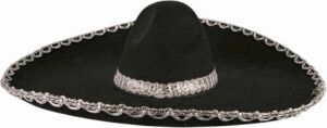 Sombrero Meksika Şapkası Gümüş Şeritli Yetişkin Boy
