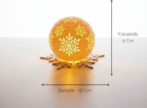Christmas Serisi Kartopu Mumluk - Dekoratif Aydınlatma - Ev Dekorasyon - Dekoratif Beyaz Mumluk (Beyaz)