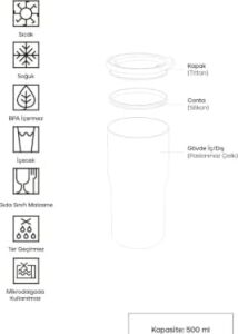 Santeco Nora Termos 500 Ml-Siyah