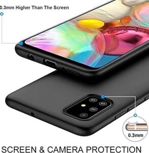 By Conners Galaxy A71 Mat Siyah Silikon + 2 Adet Cam Ekran Koruyucu