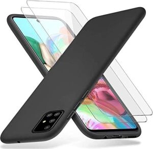 By Conners Galaxy A71 Mat Siyah Silikon + 2 Adet Cam Ekran Koruyucu