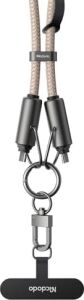 CA-6831 Çok Işlevli Çapraz Boyun Askili Kablosu 1.2 M 60 W Type-C To Type-C Haki