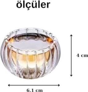 6'lı Çift Cidarlı Cam Sosluk Reçellik Drajelik Lokumluk Mini Kase 6.1 x 4 cm