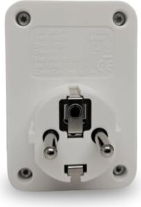 Şok ve Akım Korumalı Fiş-Priz, 16A-250V, Max 3600W 720 Joule, Reset Edilebilir, Sürekli Koruma, Toprak Hatlı, Çocuk Korumalı, Beyaz Renk, E1TD33B