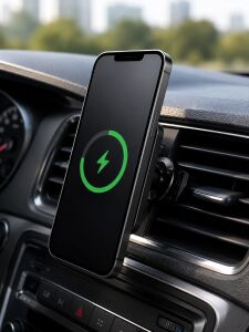 Araç Içi Manyetik Telefon Tutucu ve 15W Kablosuz Hızlı Şarj Cihazı