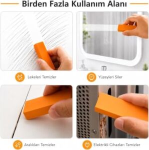 Çok Amaçlı Sihirli Köpük Temizlik Silgisi, Turuncu, Leke Temizleyici, Yüzey Parlatma