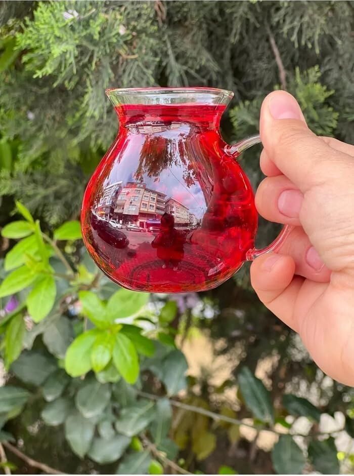 Keyfi Ala 6'lı Borosilikat Cam Çay Bardağı Seti, 200ML Termisil Kupa, Şık ve Dayanıklı, Çay Vakti Için Ideal (12 Adet)