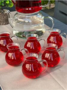 Keyfi Ala 6'lı Borosilikat Cam Çay Bardağı Seti, 200ML Termisil Kupa, Şık ve Dayanıklı, Çay Vakti Için Ideal (12 Adet)