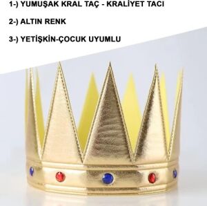 Kral Kraliyet Tacı Yetişkin Çocuk Uyumlu