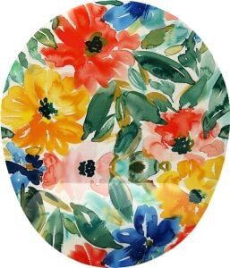 Suluboya Çiçek Desenli Bilek Destekli Mouse Pad