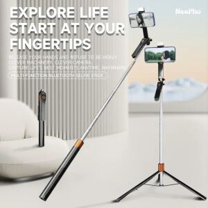 3 Eksen Anti Shake Stabilizasyonlu Selfie Çubuğu Tripod 170 cm Uzatılabilir Alüminyum Gövde 10 M Bluetooth Kumanda 360° Ayar 1/4 Vida Kamera Vlog Canlı Yayın | NP-L6S