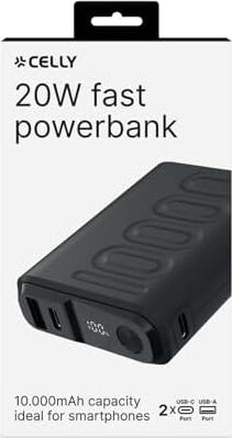Powerbank 20W 2usb-C 1usb-A 10.000 Mah Siyah,usb-C Şarj Kablosu Dahildir,şarj Süresi: 3 Saat,usb-C ve Usb-A Bağlantı Noktaları, Ağırlık: 195 Gr, USB Bağlantı Noktaları: 3