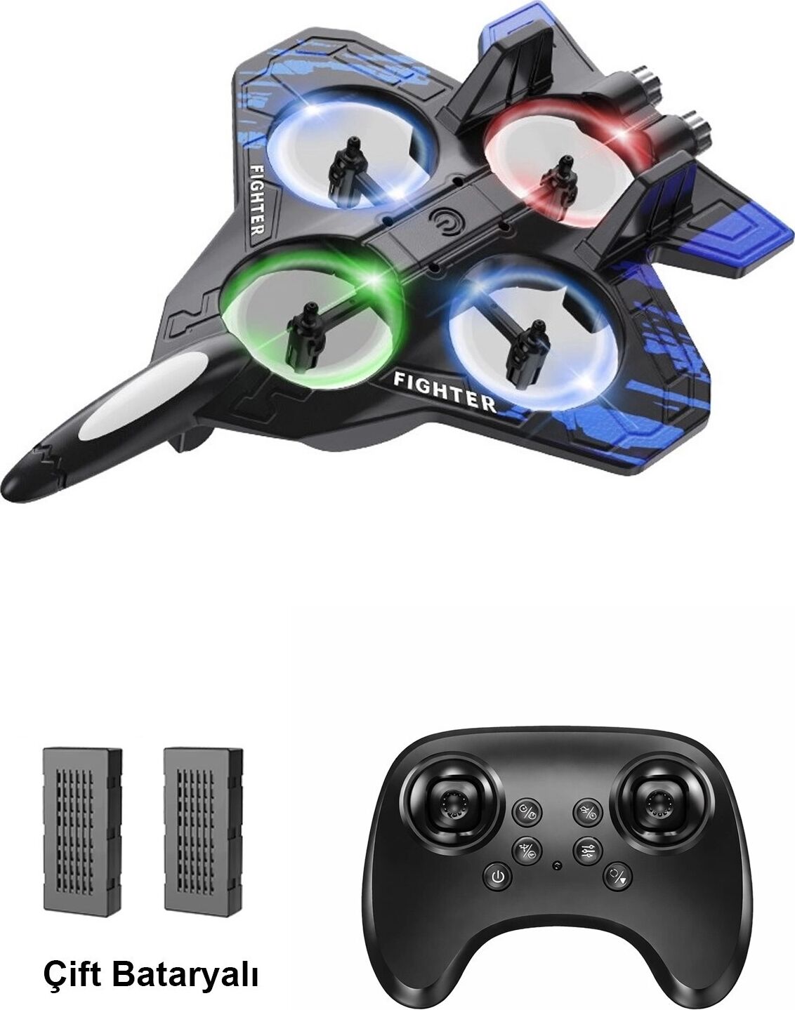Uzaktan Kumandalı Akrobatik Rc Uçak, 2.4 Ghz Frekans ve 2 Batarya ile Uzun Uçuş Keyfi