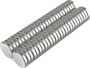 50 Adet 10X2MM Yuvarlak Neodyum Mıknatıs Güçlü Magnet Nikel Kaplamalı
