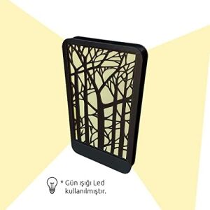 DECO-7004 LED Işıklı Ağaç Desenli Ahşap Dekor
