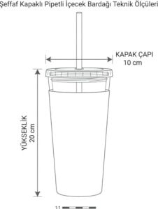 Pipetli Çift Katmanlı Soğuk Içecek Bardağı – Boncuklu Tasarımlı Kapaklı Pipetli Bardak 20 Cm, Smoothie ve Soğuk Içecekler Için Yeniden Kullanılabilir Bardak