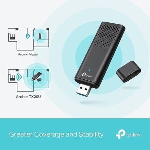 Wifi Stick 6 Güçlü AX1800MBPS, TX20U, Wlan USB Adaptörü, Wlan Dongle, USB 3.0 Dual-Band, 2.4g/5ghz, Mu-Mımo, Wpa3, Windows 11/10 ile Uyumlu