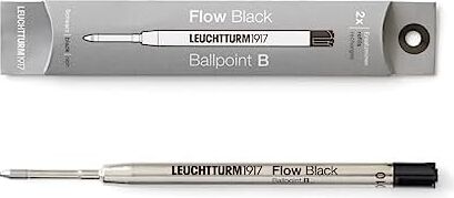 LEUCHTTURM1917 Drehgriffel Nr. 1, Tükenmez Kalem Yedeği, 2'li Paket, Siyah, Bold (B) Uç