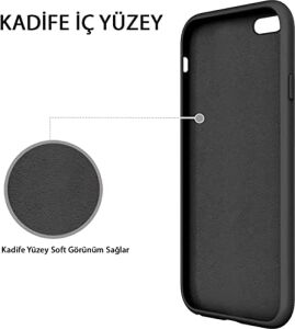 & Aksesuar iPhone 6 / 6s ile Uyumlu Içi Kadife Dışı Mat Yapıya Sahip Koruma Sağlayan Lansman Silikon Kılıf (Siyah)