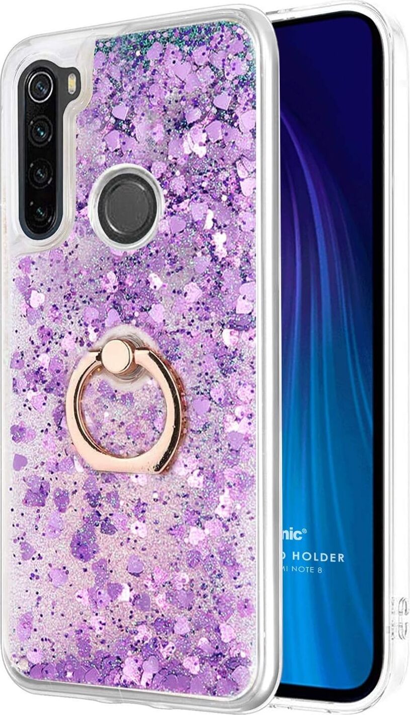 Xiaomi Redmi Note 8 Için Kılıf Glitter Liquid Holder Mor [redmi Note 8 ile Uyumlu Kılıf - Mor]