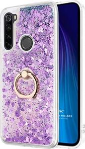 Xiaomi Redmi Note 8 Için Kılıf Glitter Liquid Holder Mor [redmi Note 8 ile Uyumlu Kılıf - Mor]