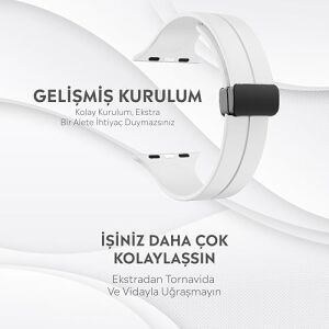 Apple Watch Series Se/11/10/9/8/7/6/5/4/3 ile Uyumlu Silikon Kordon (BBL84)