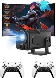 Çift Kollu Game Box Projeksiyon Cihazı Kumandalı Android Tv Dahili Hoparlör