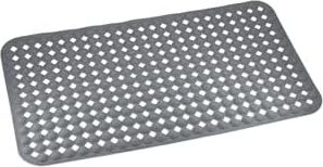 Premium Serisi Banyo - Küvet Içi Kaydırmaz Vantuzlu Yuvarlak Desenli Diktördgen Paspas 66,5 x 36,5 Cm, Gri
