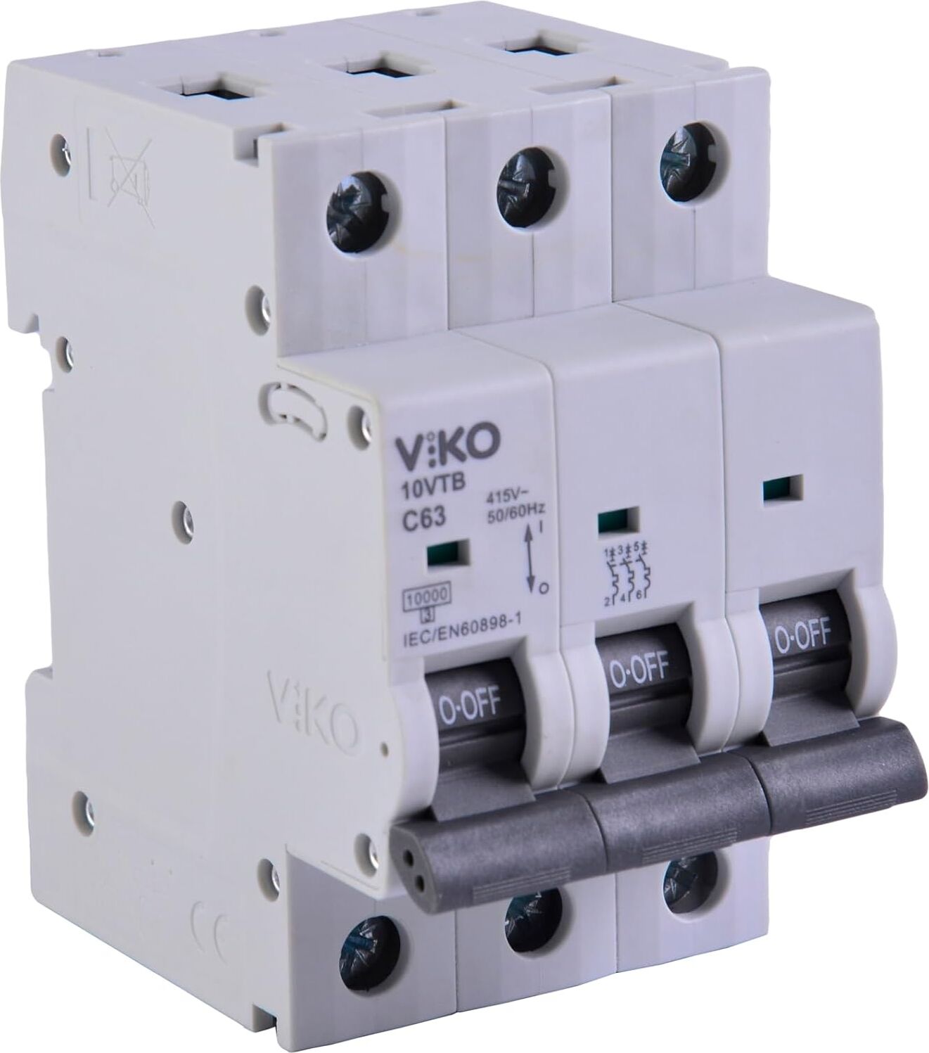 10VTB-3C63 Otomatik Sigorta 10KA C Tipi 3 Kutup 63A