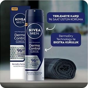 Men Erkek Sprey Deodorant Derma Control Clinical 150 Ml, 96 Saat Antiperspirant Koruma,ekstra Kuruluk,alkolsüz