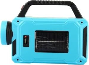 Güneş Enerjili El Feneri Işıldak Kamp Lambası Powerbank (Mavi)