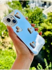 Iphone 14 Plus - 15 Plus ile Uyumlu Aynalı Tasarımlı Kenarları Silikon Kılıf