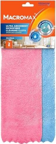 Mikrofiber Ultra Emici Temizlik Bezi 2'li Paket 30X29CM, Işıltılı ve Pürüzsüz Temizlik