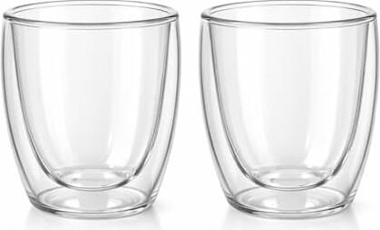 Needd Çift Katmanlı Cam Bardak Seti 2'li 250 ml | Borosilikat Double Wall Isı Yalıtımlı Şeffaf Kahve Bardağı | Americano, Latte, Cappuccino ve Soğuk Içecek Için