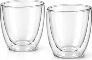 Needd Çift Katmanlı Cam Bardak Seti 2'li 250 ml | Borosilikat Double Wall Isı Yalıtımlı Şeffaf Kahve Bardağı | Americano, Latte, Cappuccino ve Soğuk Içecek Için