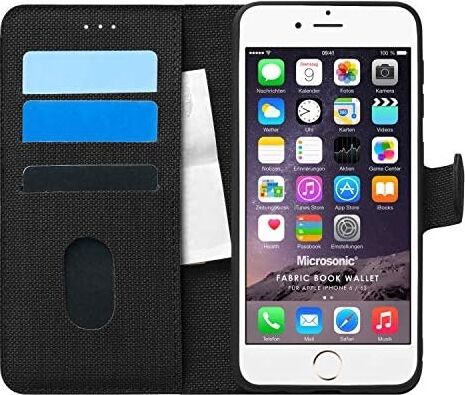 Apple iPhone 6s Için Kılıf Fabric Book Wallet Siyah [iphone 6s ile Uyumlu Kılıf - Siyah]