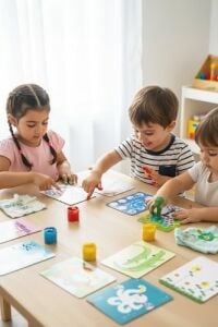 Tots & Folks Silinebilir Parmak Boyası Aktivite Kartları - Wipe Clean Finger Paint Activity Cards - Fingerprint Activities - 16 Kart 32 Aktivite, Yeniden Kullanılabilir, 3 Yaş ve Üzeri