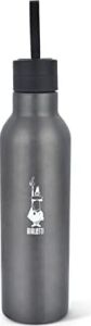 Bialetti - Termal Şişe - 500ML - Koyu Gri Renk - Paslanmaz Çelik - Çift Katmanlı - 12 Saat Sıcak 24 Saat Soğuk Tutar - Hava Geçirmez Vidalı Kapak Özelliği - Özel Silikon Conta Sayesinde Sızdırmaz Şişe