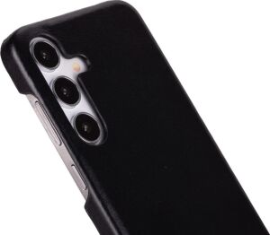 Samsung Galaxy S25 Plus Uyumlu, Hakiki Deri, El Yapımı Arka Kapak, Kömür Siyah