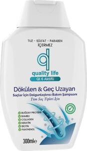 Ql 6 Aktifli Şampuan Dökülme Karşıtı Geç Uzayan Saçlar Tuzsuz Parabensiz Sülfatsız Hızlı Saç Uzatma