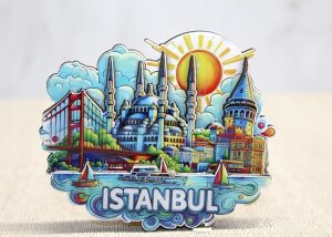 Ahşap Istanbul Temalı Magnet - Model 4