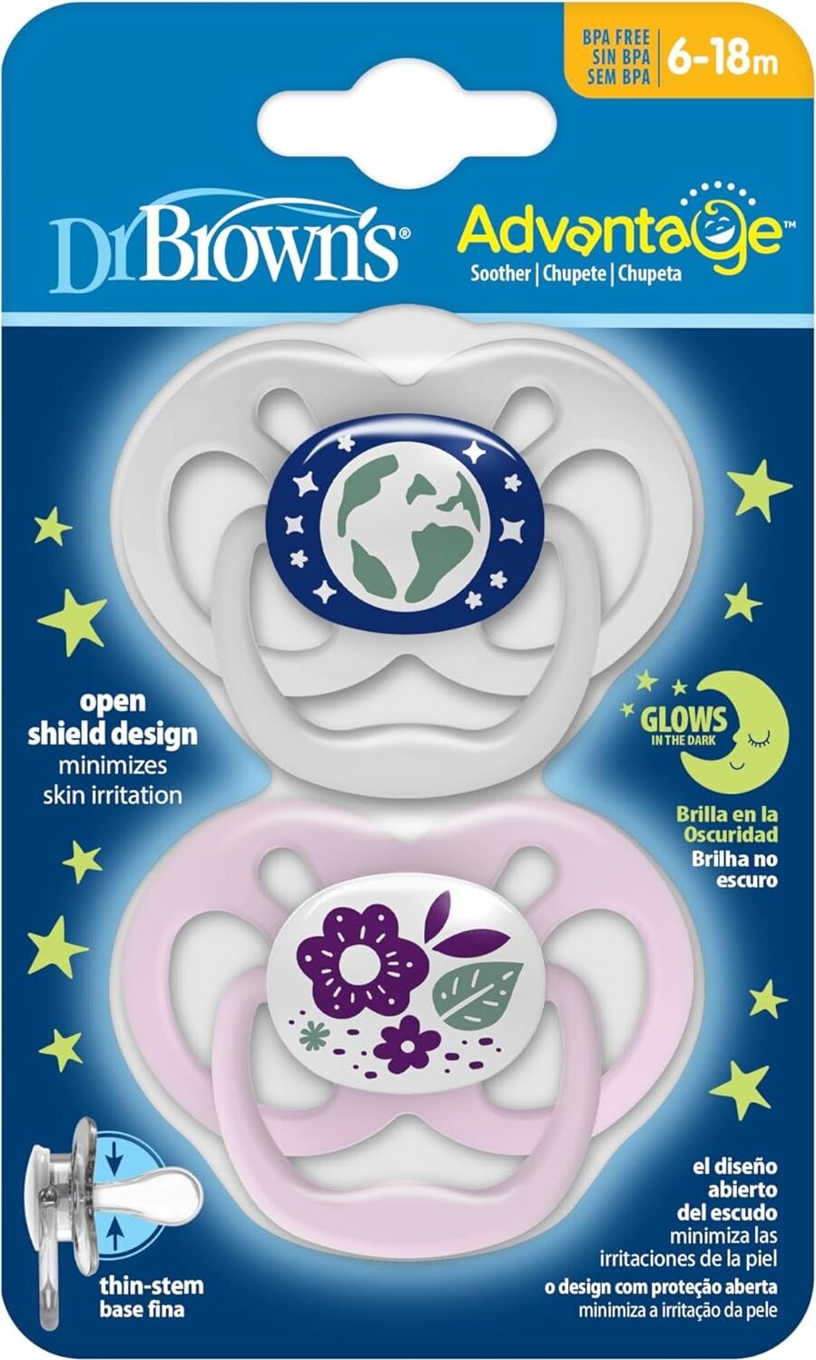 Advantage Yalancı Emzik Gece Parlayan Mor Doğa - 2. Evre Pembe, 2'li