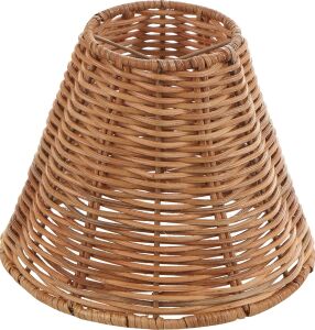 Aspen Creative 51003 Empire Clip-On Chandelier Lamp Shade, Natural Rattan, 3'' Top x 6'' Bottom x 5-1/4'' Slant Height