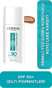 Bright Reveal Spf 50+ Koyu Leke Karşıtı Renkli Fluid Günlük Yüz Güneş Kremi 50 ml - Medium