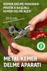 6 Farklı Uçlu Kemer Delme Pensesi Deri Kemer ve Kumaş Için Ayarlanabilir Delik Açıcı El Aleti