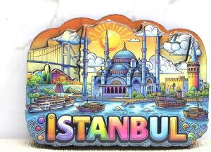 Ahşap Istanbul Temalı Magnet - Model 8