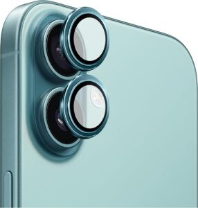 Safir Temperli Kamera Lens Koruyucu, iPhone 16 ve iPhone 16 Plus ile Uyumlu (Deniz Mavisi)