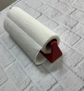 Dekoratif Kırmızı Kağıt Havlu Tutucu Duvar Askılı Model