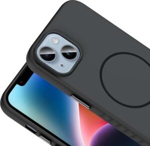 iPhone 15 Ile Uyumlu Kamera Lens Korumalı Kılıf Magsafe Uyumlu Kablosuz Şarj Özellikli Tea Silikon Telefon Kılıfı Siyah